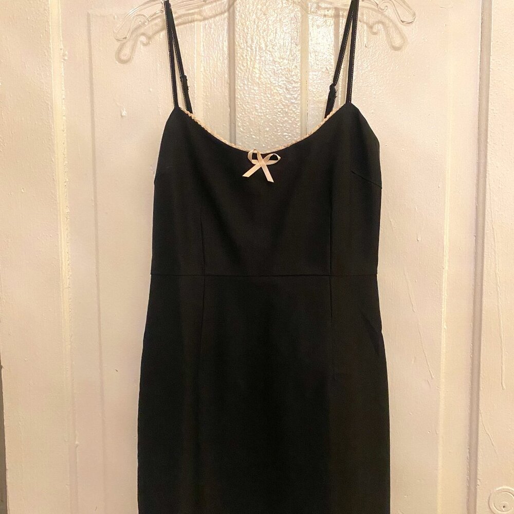 Urban Outfitters Black Mini Dress with Baby Pink Bow